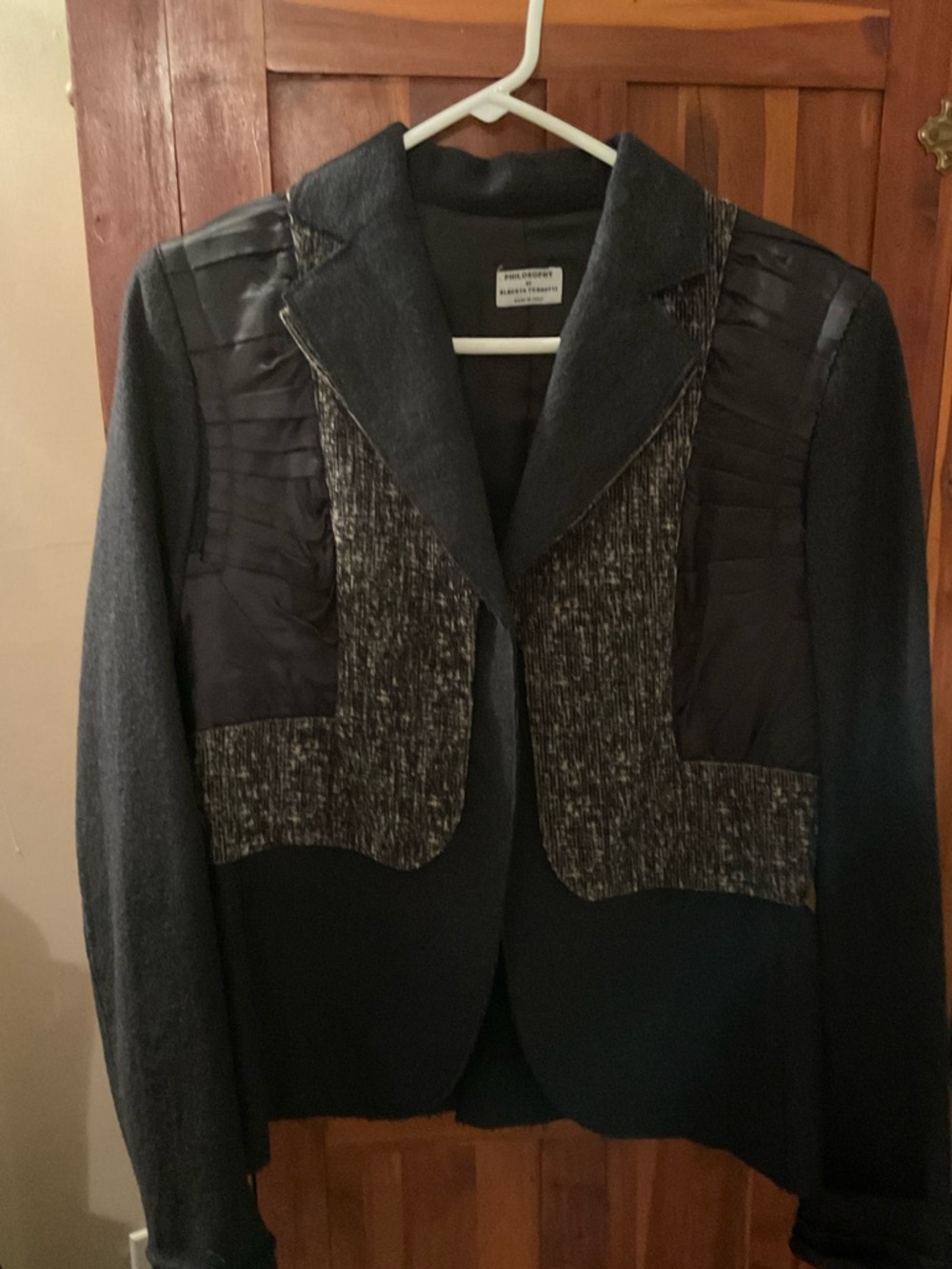 Philosophy di Alberta Ferretti Dark Navy & Textured Tan Blazer